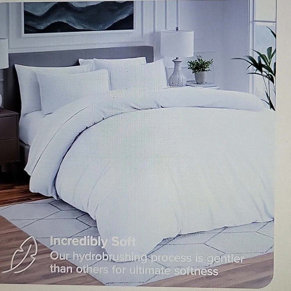 Bare Home Queen White premium duvet cover set 1800 super soft microfiber New